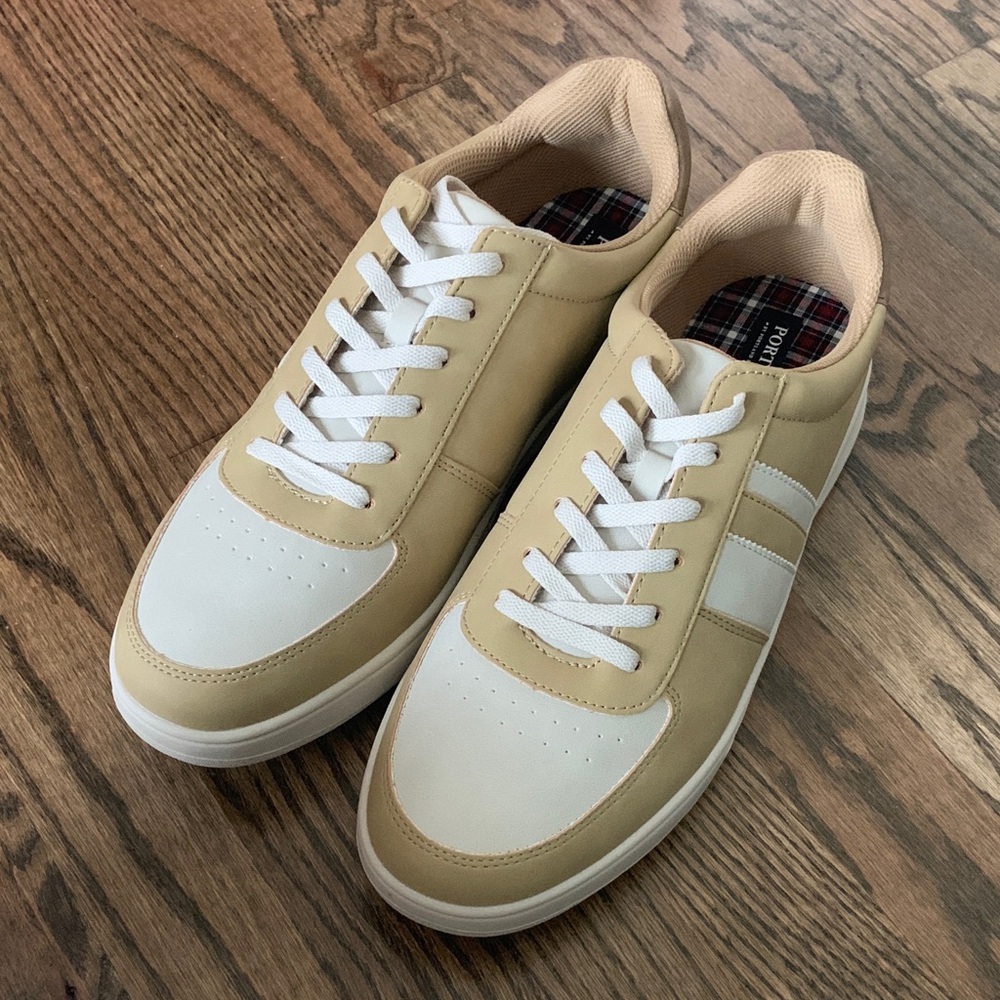 Portland Leather Men's Tan and White Sneakers
